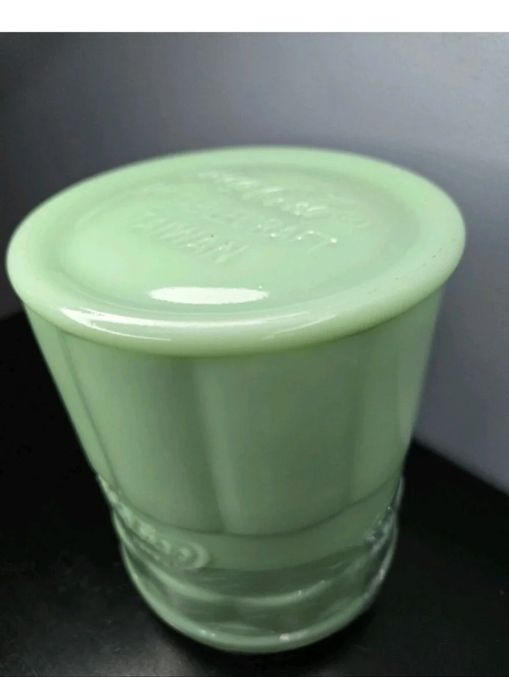Green Jadeite Coca-Cola Glass Kitchen Canister New/Sealed 24oz w Cork Lid